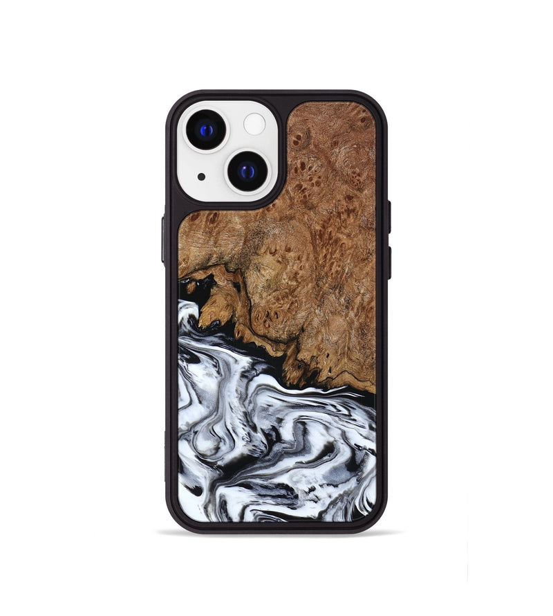 iPhone 13 mini Wood Phone Case - Debi (Black & White, 791124)