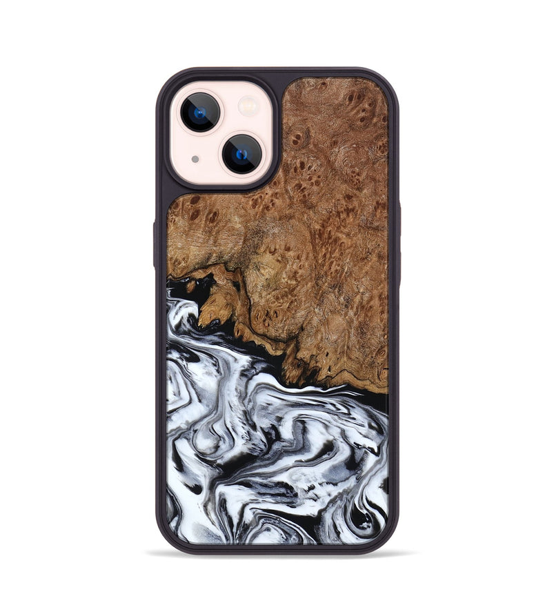 iPhone 14 Wood Phone Case - Debi (Black & White, 791124)