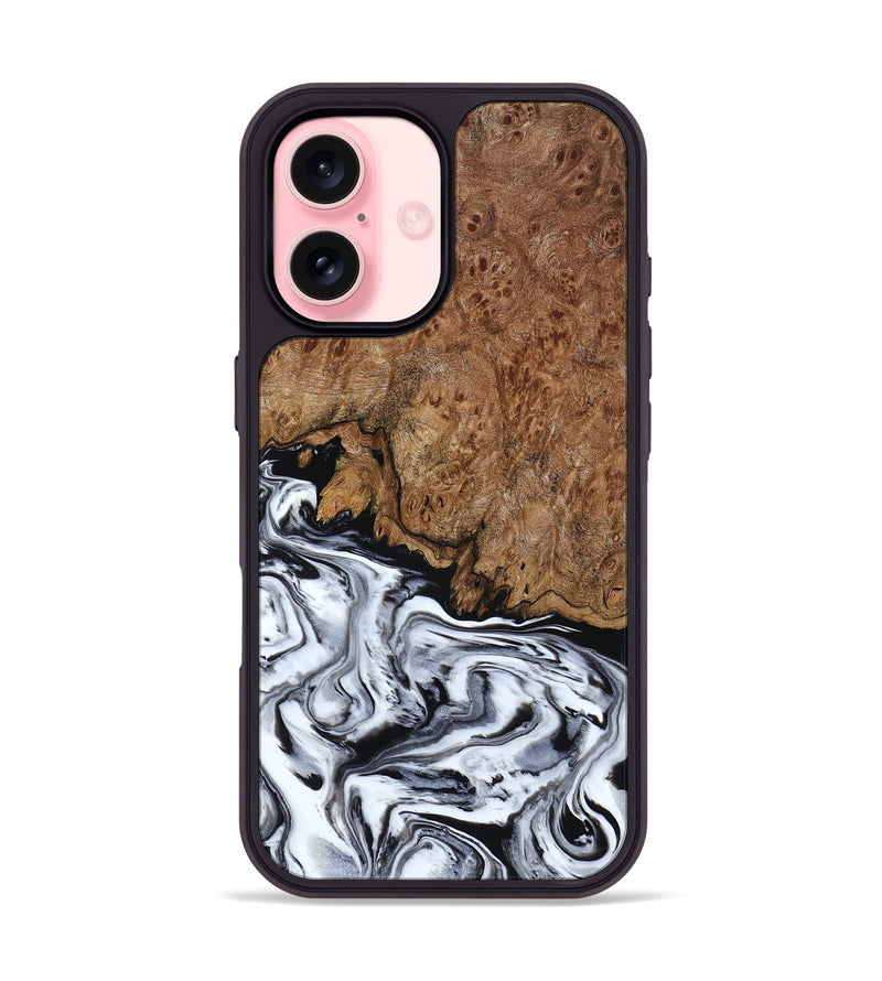 iPhone 16 Wood Phone Case - Debi (Black & White, 791124)