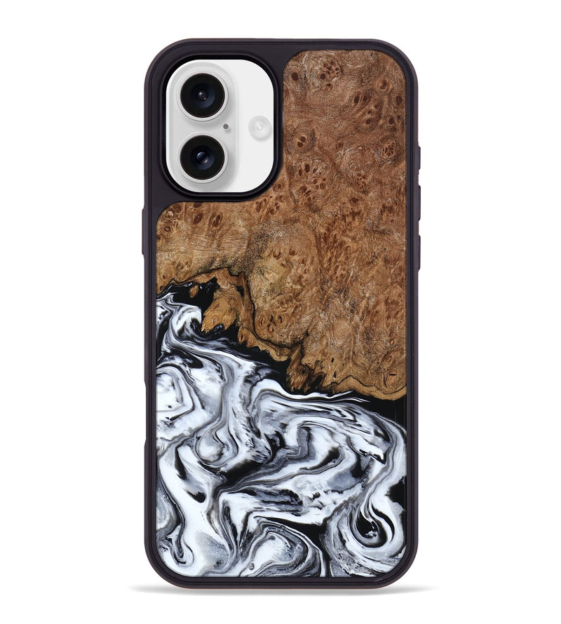 iPhone 16 Plus Wood Phone Case - Debi (Black & White, 791124)