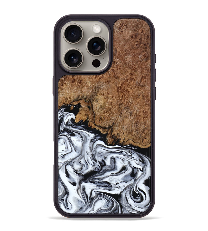 iPhone 16 Pro Max Wood Phone Case - Debi (Black & White, 791124)