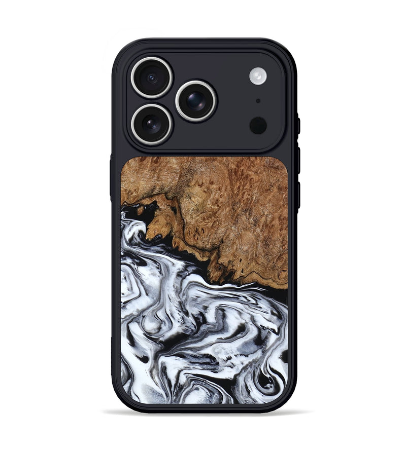 iPhone 17 Pro Wood Phone Case - Debi (Black & White, 791124)