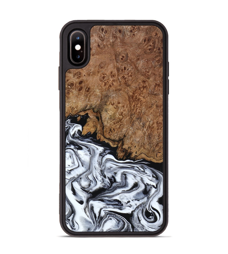 iPhone Xs Max Wood Phone Case - Debi (Black & White, 791124)