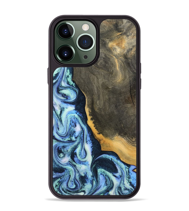 iPhone 13 Pro Max Wood Phone Case - Sanaa (Blue, 791130)