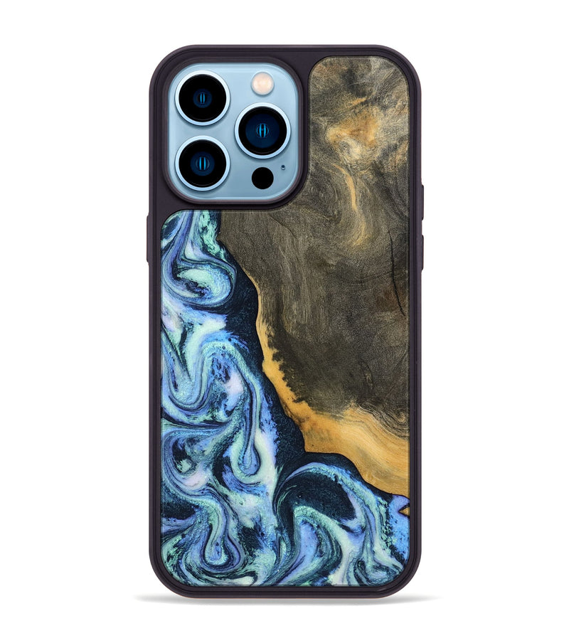 iPhone 14 Pro Max Wood Phone Case - Sanaa (Blue, 791130)