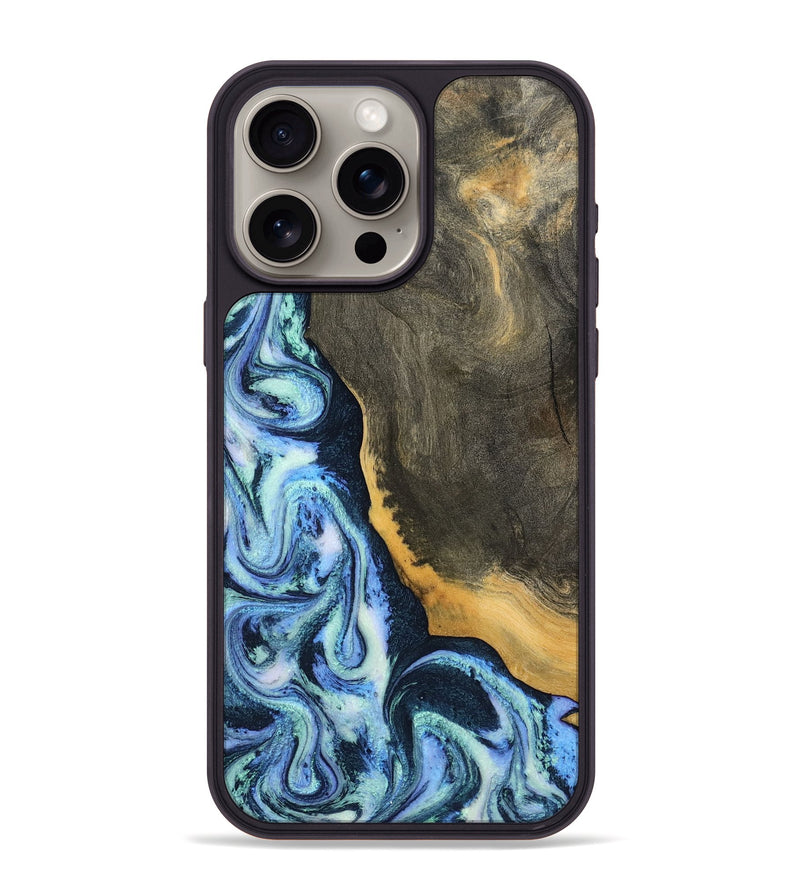 iPhone 15 Pro Max Wood Phone Case - Sanaa (Blue, 791130)