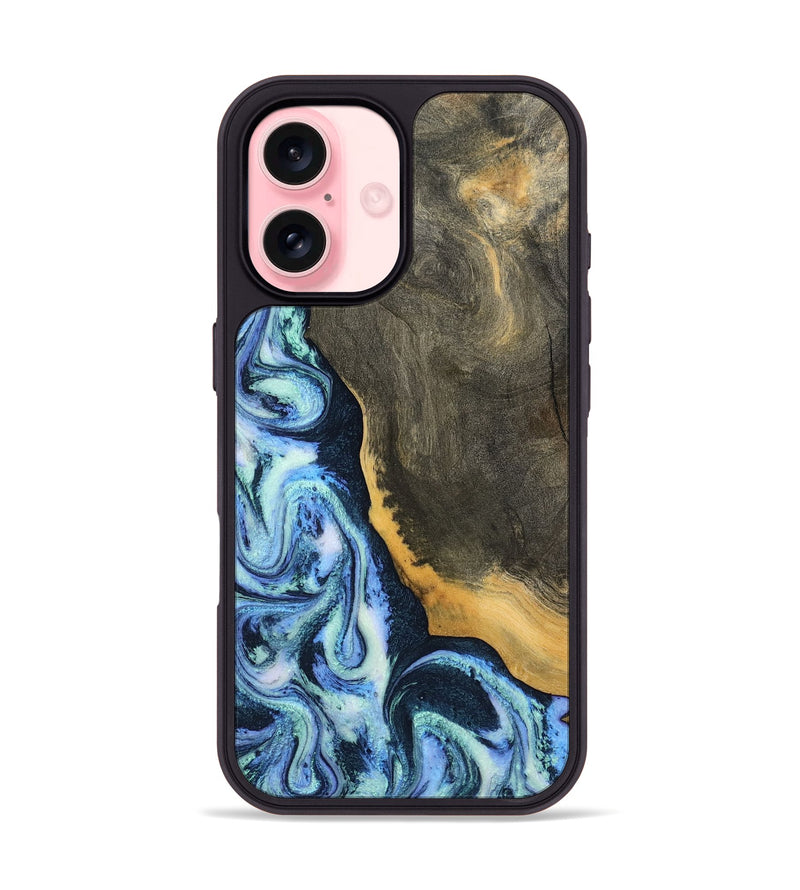 iPhone 16 Wood Phone Case - Sanaa (Blue, 791130)