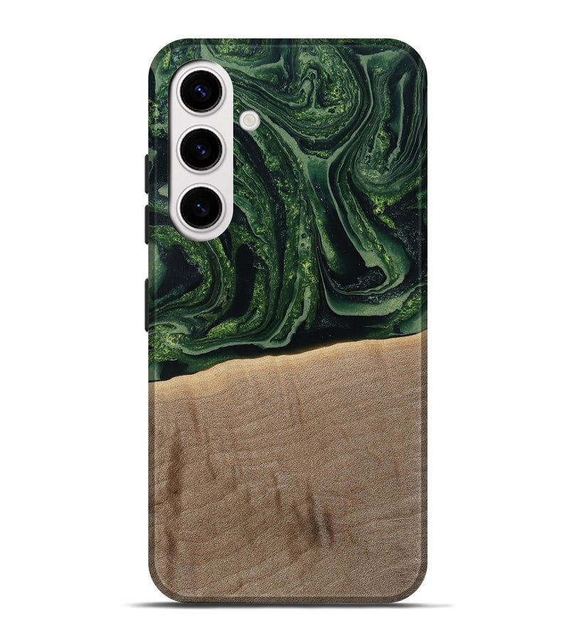 Galaxy S25 Plus Wood Live Edge Phone Case - Malakai (Green, 791202)