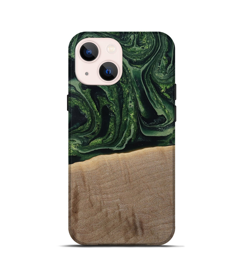 iPhone 13 mini Wood Live Edge Phone Case - Malakai (Green, 791202)