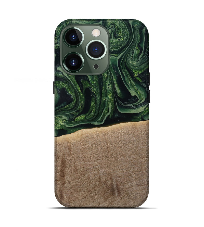iPhone 13 Pro Wood Live Edge Phone Case - Malakai (Green, 791202)