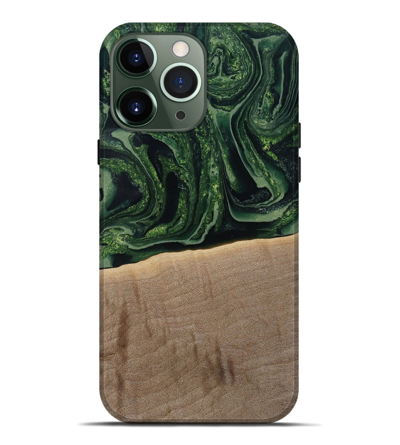 iPhone 13 Pro Max Wood Live Edge Phone Case - Malakai (Green, 791202)