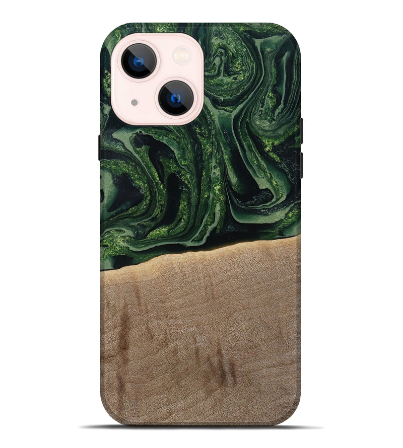 iPhone 14 Plus Wood Live Edge Phone Case - Malakai (Green, 791202)