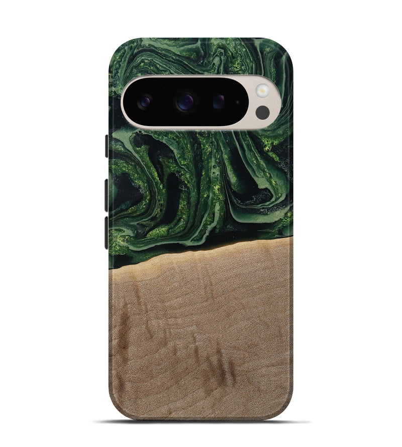 Pixel 9 Pro Wood Live Edge Phone Case - Malakai (Green, 791202)