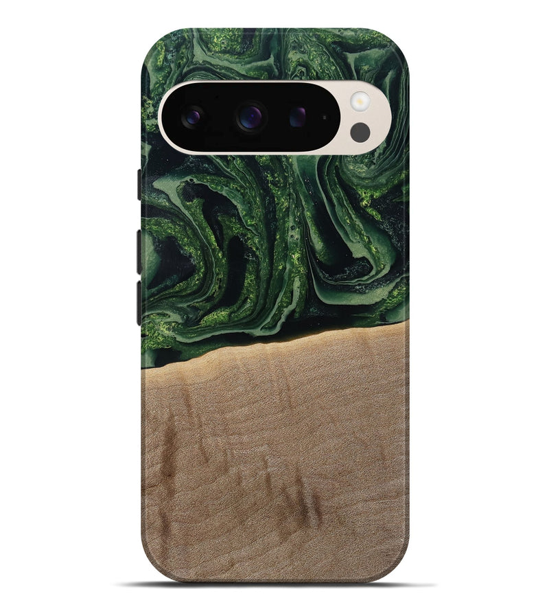 Pixel 9 Pro XL Wood Live Edge Phone Case - Malakai (Green, 791202)