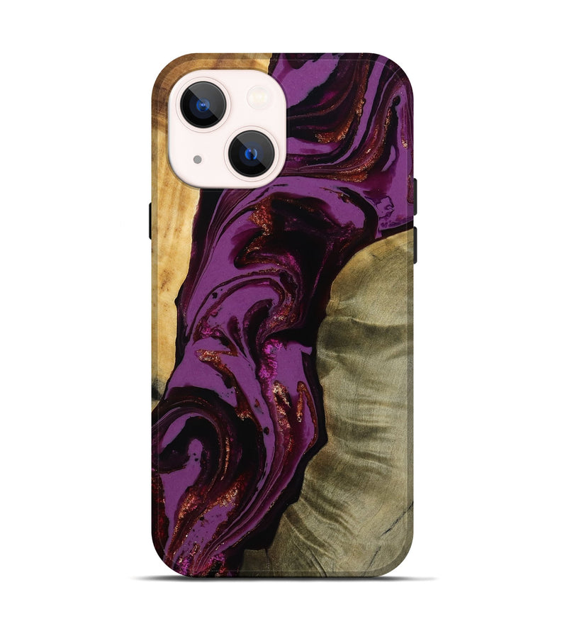 iPhone 14 Wood Live Edge Phone Case - Ned (Purple, 791230)