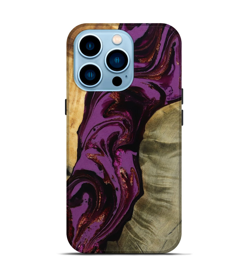 iPhone 14 Pro Wood Live Edge Phone Case - Ned (Purple, 791230)