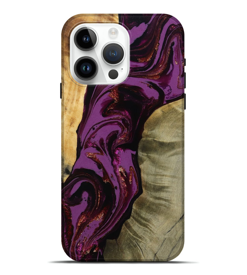 iPhone 15 Pro Max Wood Live Edge Phone Case - Ned (Purple, 791230)