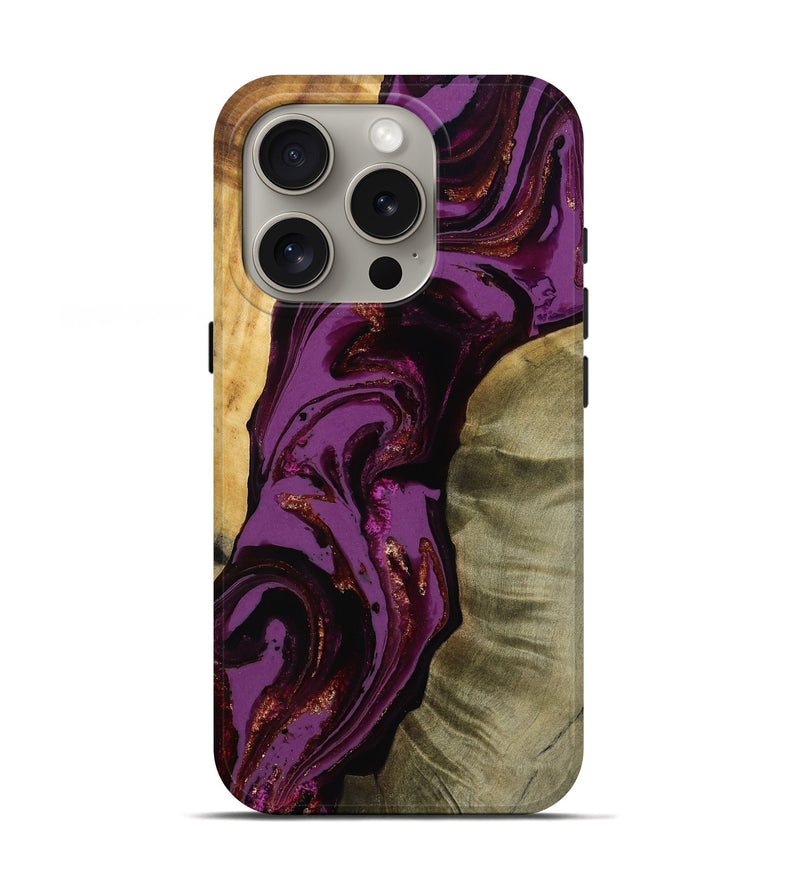 iPhone 16 Pro Wood Live Edge Phone Case - Ned (Purple, 791230)