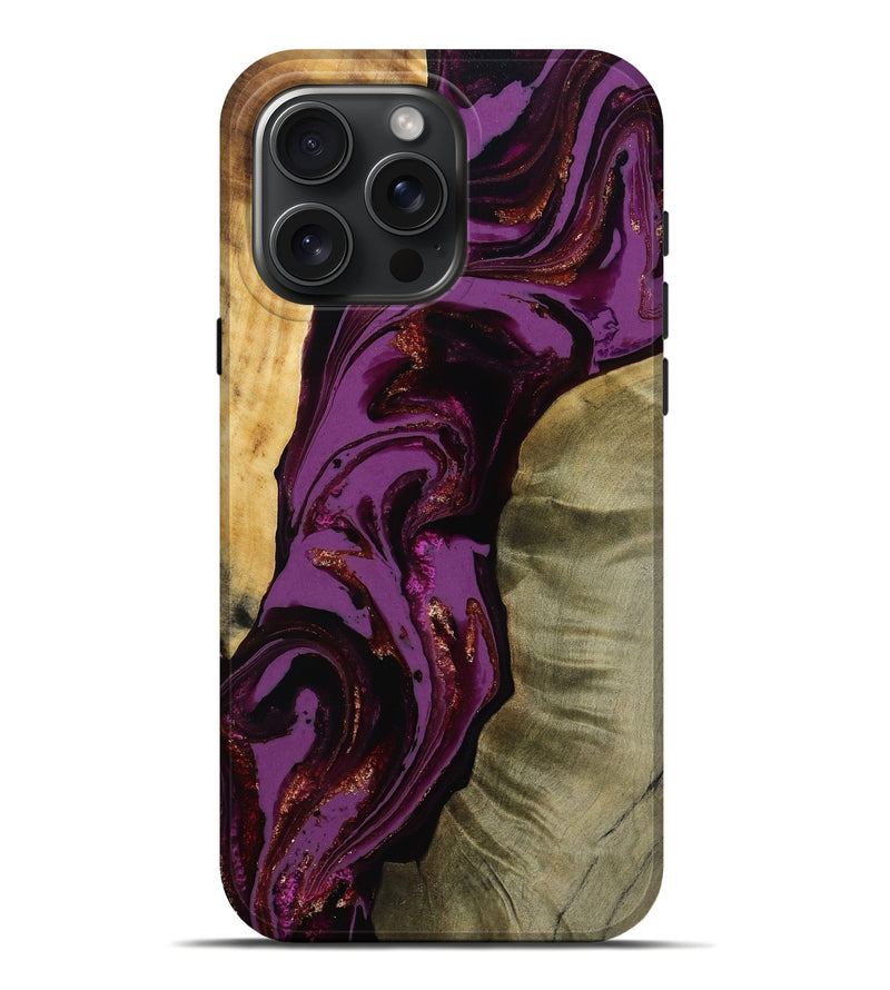 iPhone 16 Pro Max Wood Live Edge Phone Case - Ned (Purple, 791230)