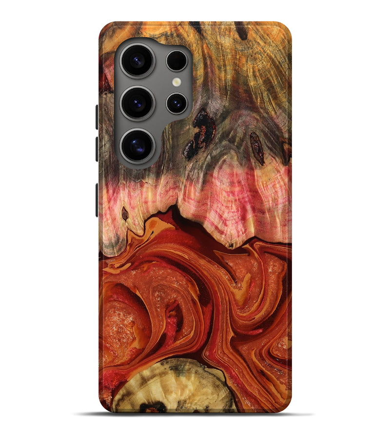 Galaxy S25 Ultra Wood Live Edge Phone Case - Dorotha (Red, 791235)