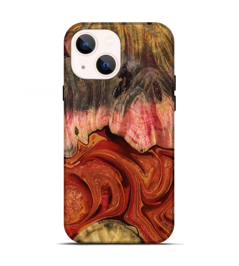 iPhone 13 Wood Live Edge Phone Case - Dorotha (Red, 791235)