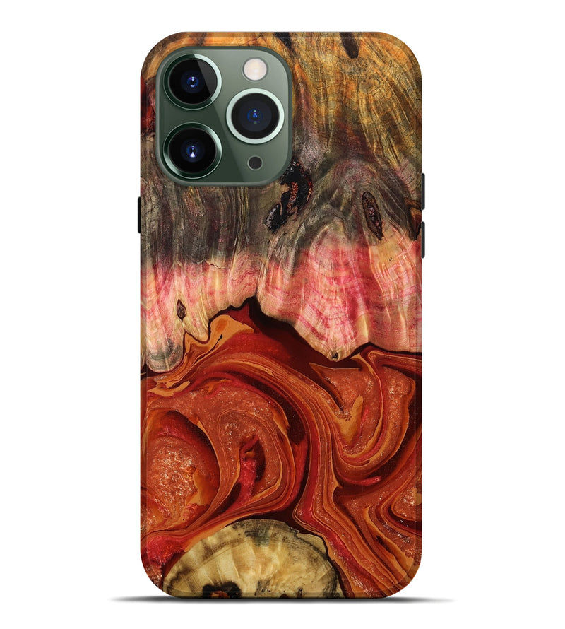iPhone 13 Pro Max Wood Live Edge Phone Case - Dorotha (Red, 791235)