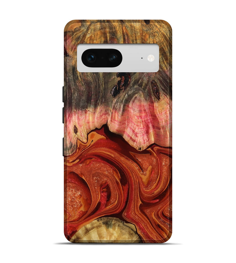 Pixel 7 Wood Live Edge Phone Case - Dorotha (Red, 791235)