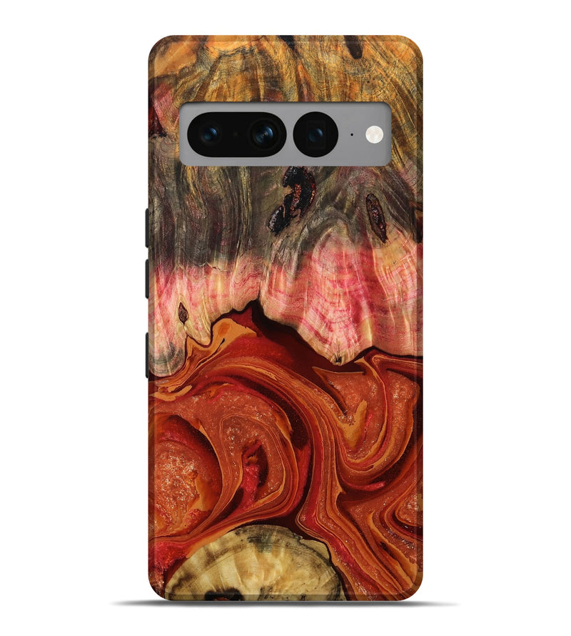 Pixel 7 Pro Wood Live Edge Phone Case - Dorotha (Red, 791235)