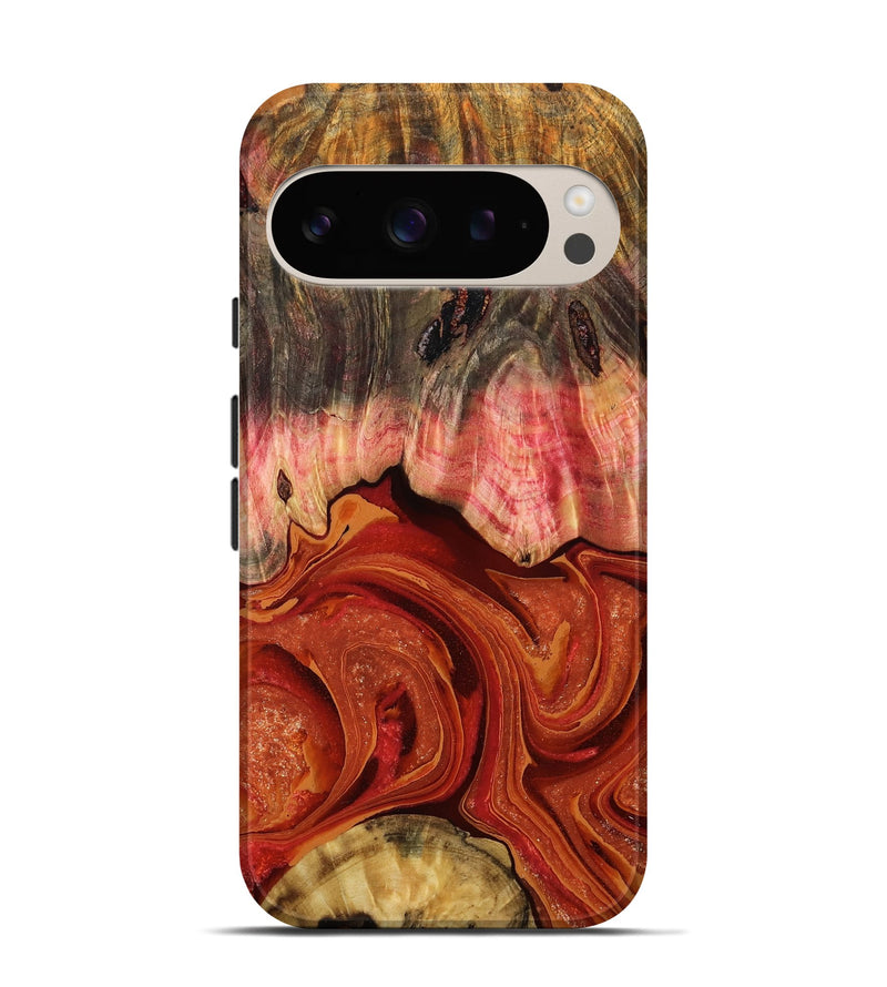 Pixel 9 Pro Wood Live Edge Phone Case - Dorotha (Red, 791235)