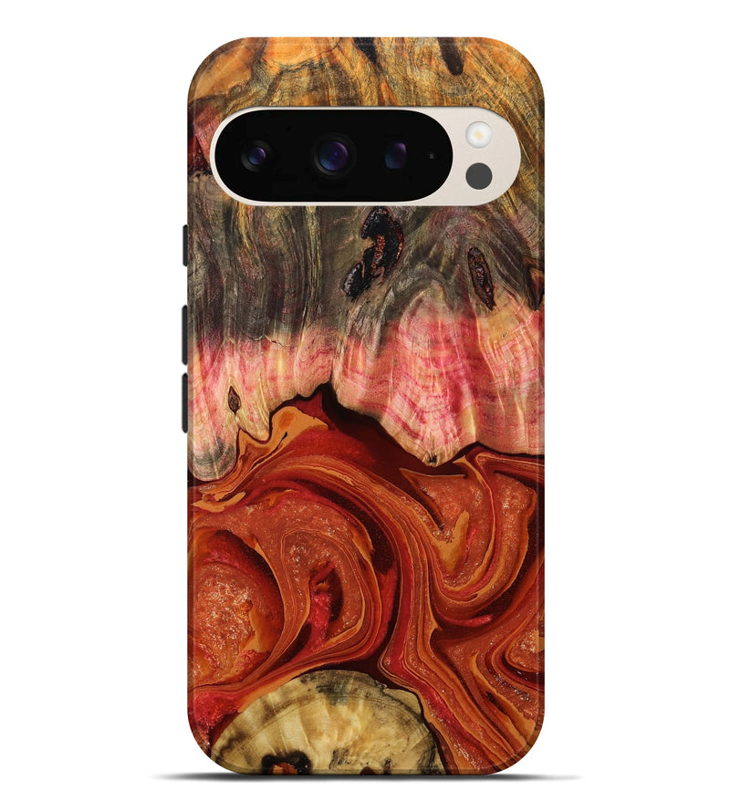 Pixel 9 Pro XL Wood Live Edge Phone Case - Dorotha (Red, 791235)