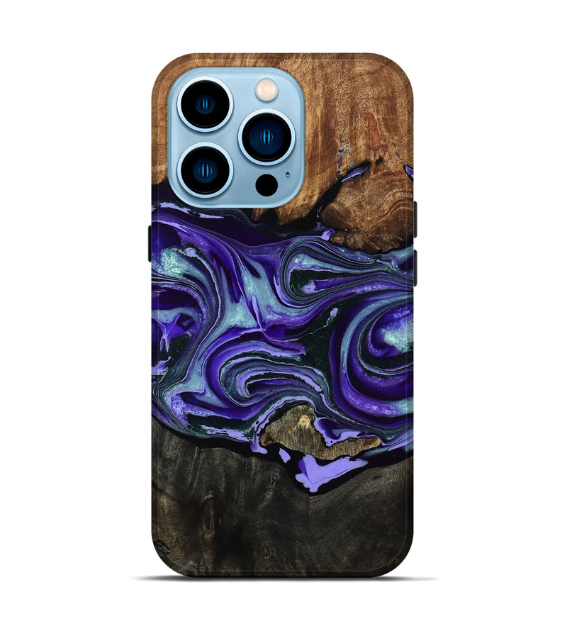 iPhone 14 Pro Wood Live Edge Phone Case - Lesa (Purple, 791243)