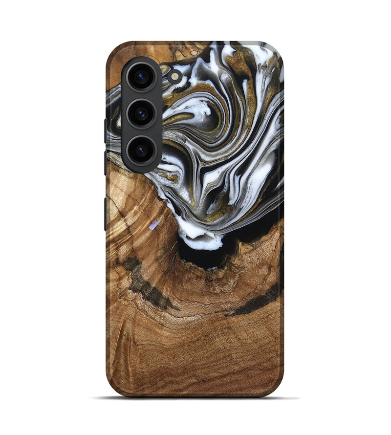 Galaxy S23 Wood Live Edge Phone Case - Felecia (Black & White, 791258)
