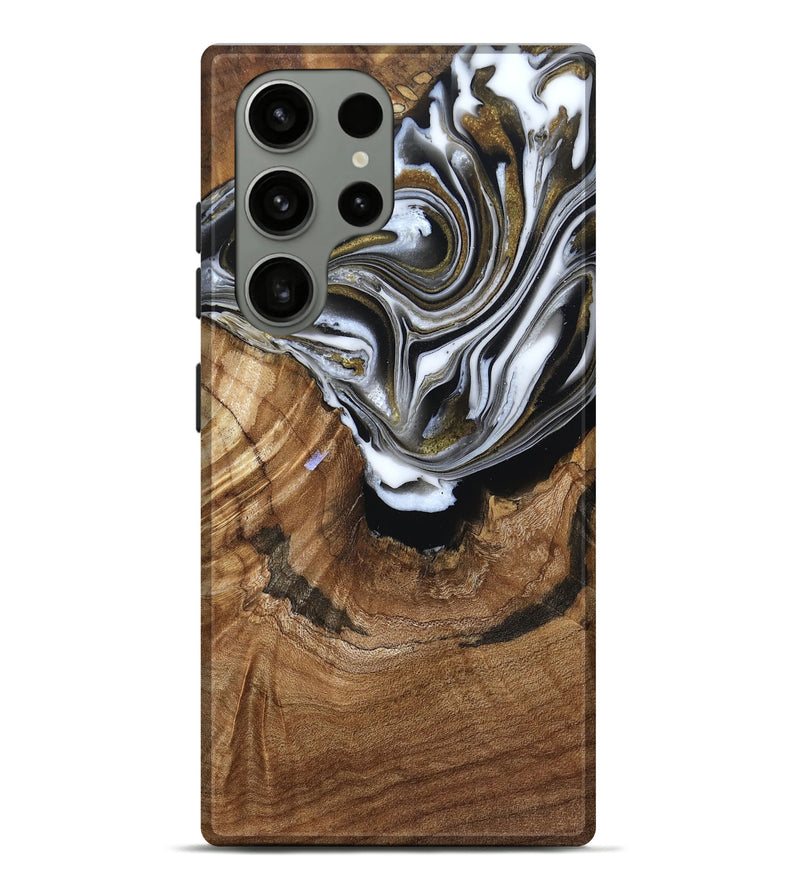 Galaxy S23 Ultra Wood Live Edge Phone Case - Felecia (Black & White, 791258)