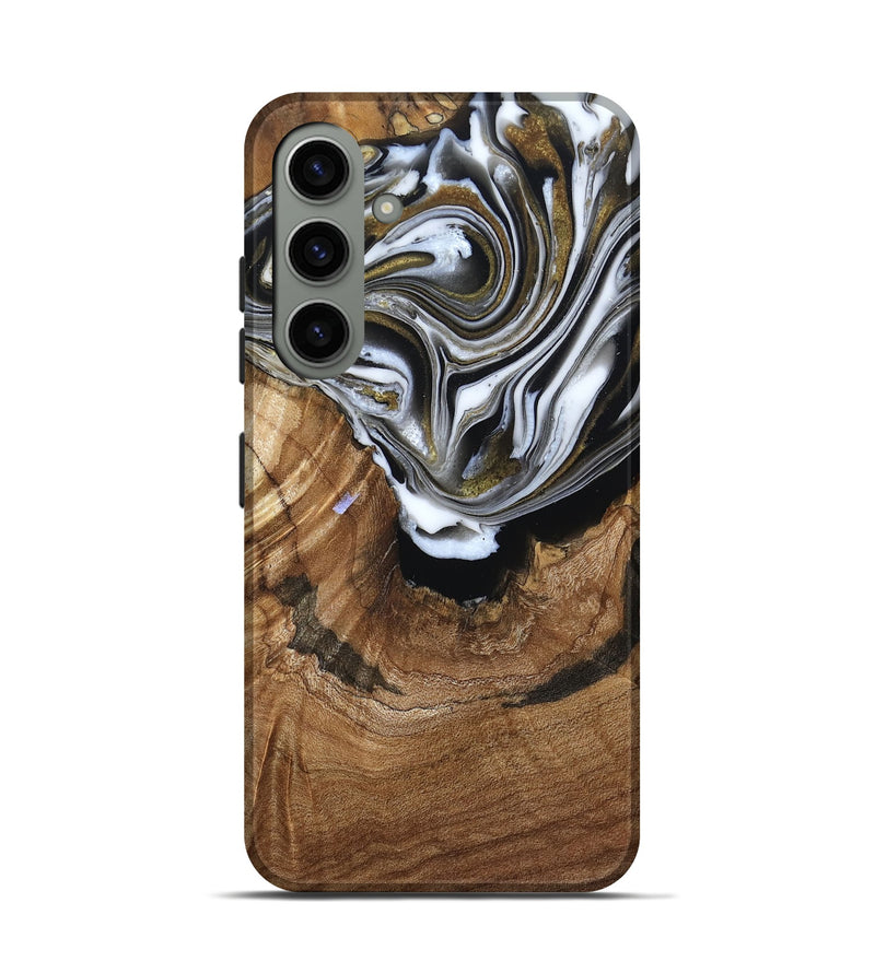 Galaxy S24 Wood Live Edge Phone Case - Felecia (Black & White, 791258)