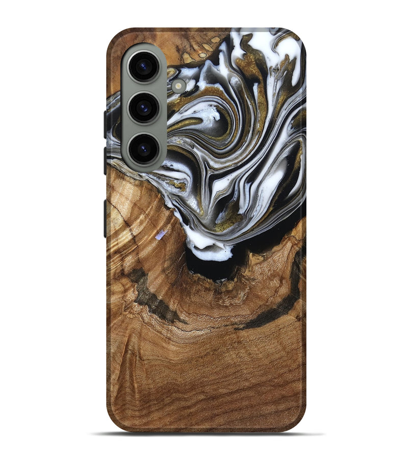 Galaxy S24 Plus Wood Live Edge Phone Case - Felecia (Black & White, 791258)
