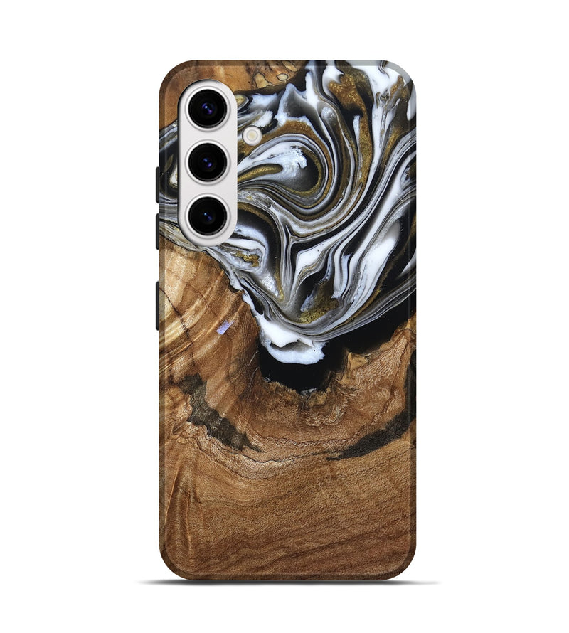 Galaxy S25 Wood Live Edge Phone Case - Felecia (Black & White, 791258)