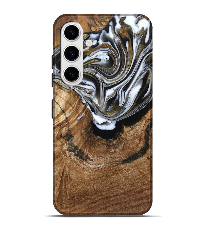 Galaxy S25 Plus Wood Live Edge Phone Case - Felecia (Black & White, 791258)