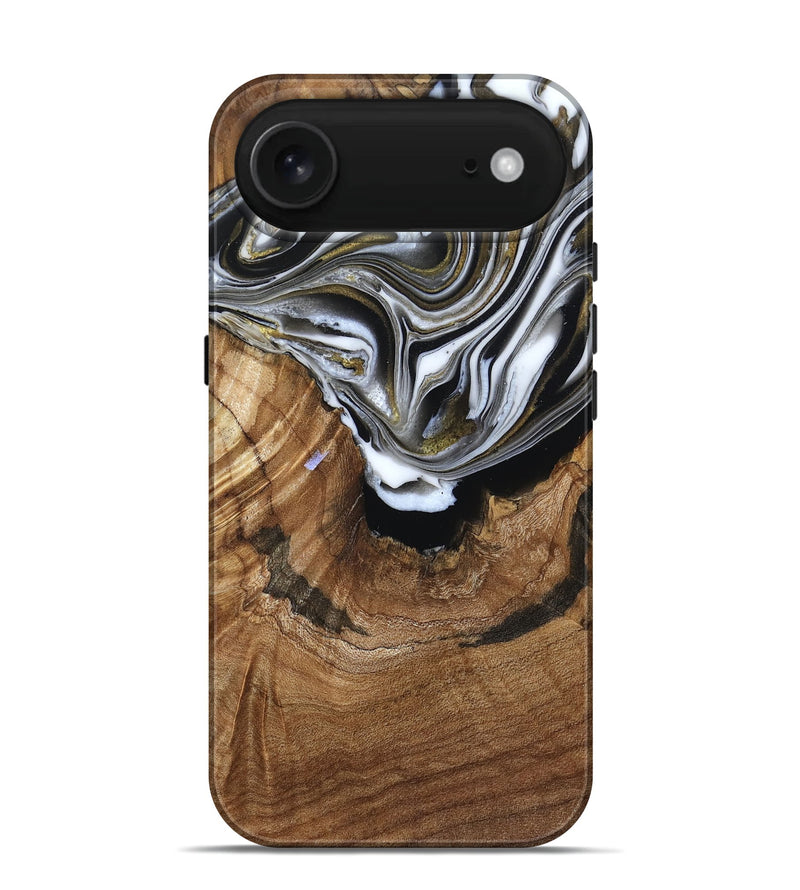 iPhone 17 Air Wood Live Edge Phone Case - Felecia (Black & White, 791258)