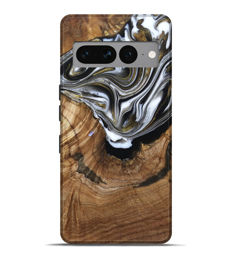 Pixel 7 Pro Wood Live Edge Phone Case - Felecia (Black & White, 791258)