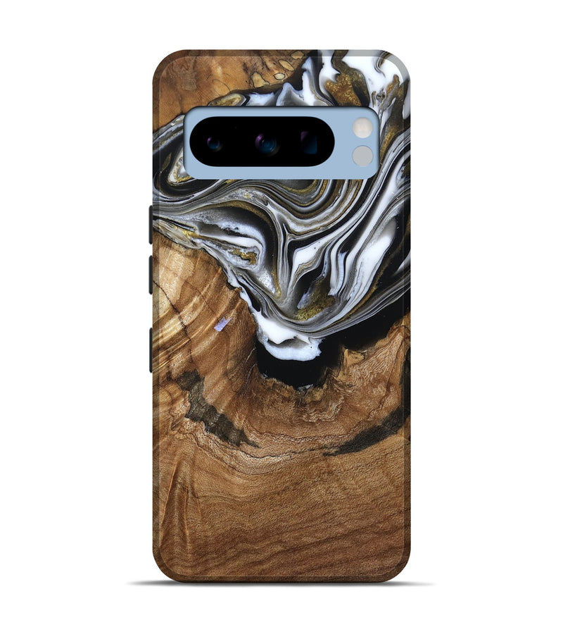 Pixel 8 Pro Wood Live Edge Phone Case - Felecia (Black & White, 791258)