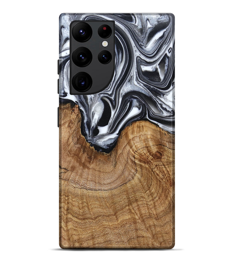 Galaxy S22 Ultra Wood Live Edge Phone Case - Ross (Black & White, 791259)
