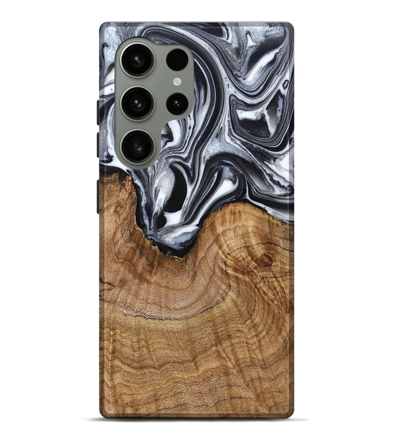 Galaxy S24 Ultra Wood Live Edge Phone Case - Ross (Black & White, 791259)