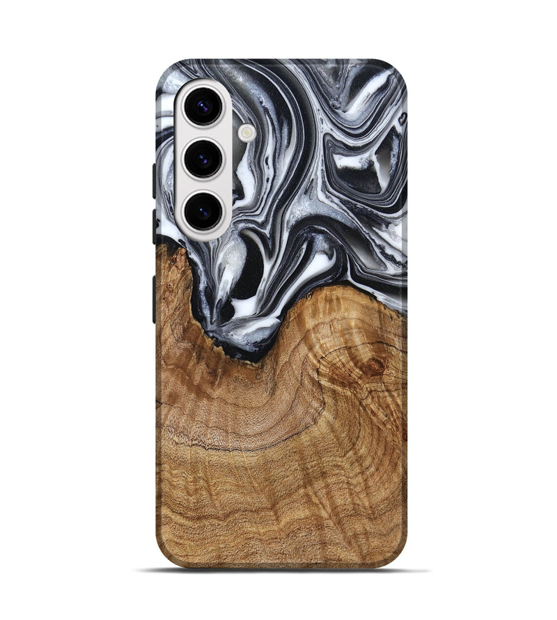 Galaxy S25 Wood Live Edge Phone Case - Ross (Black & White, 791259)
