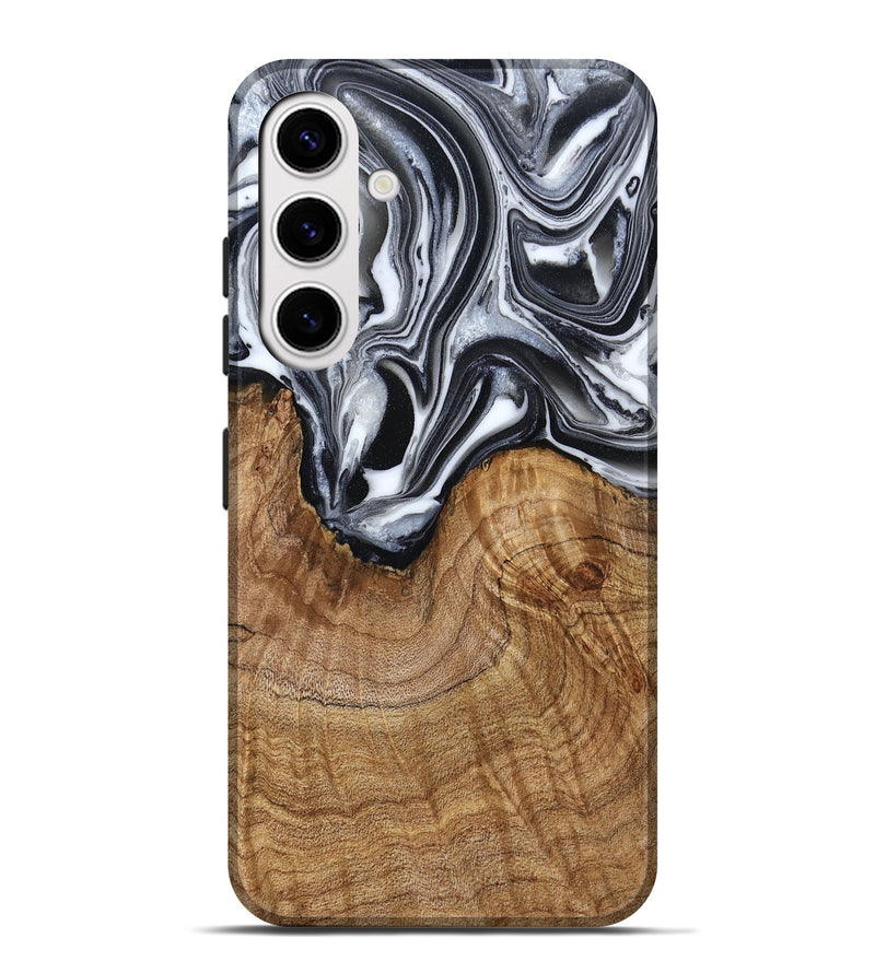 Galaxy S25 Plus Wood Live Edge Phone Case - Ross (Black & White, 791259)