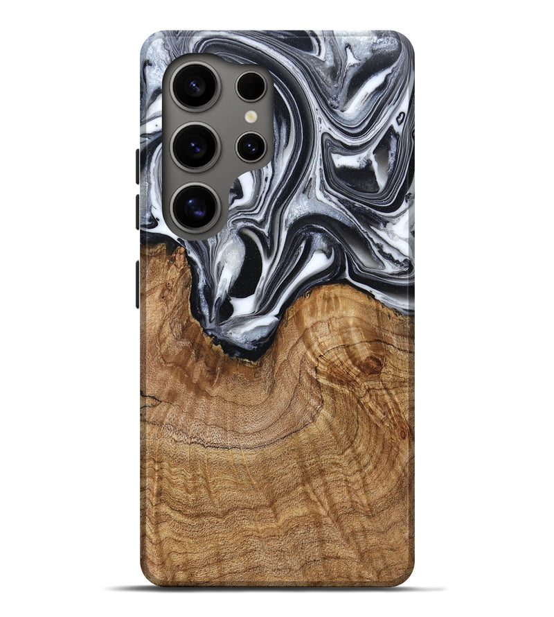 Galaxy S25 Ultra Wood Live Edge Phone Case - Ross (Black & White, 791259)