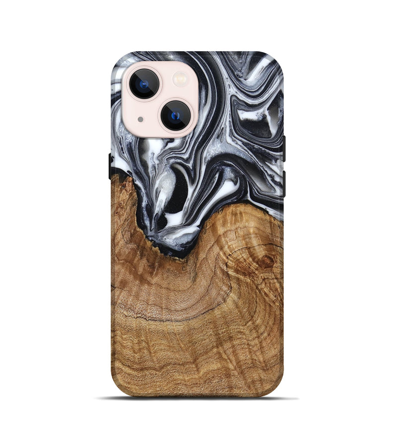 iPhone 13 mini Wood Live Edge Phone Case - Ross (Black & White, 791259)