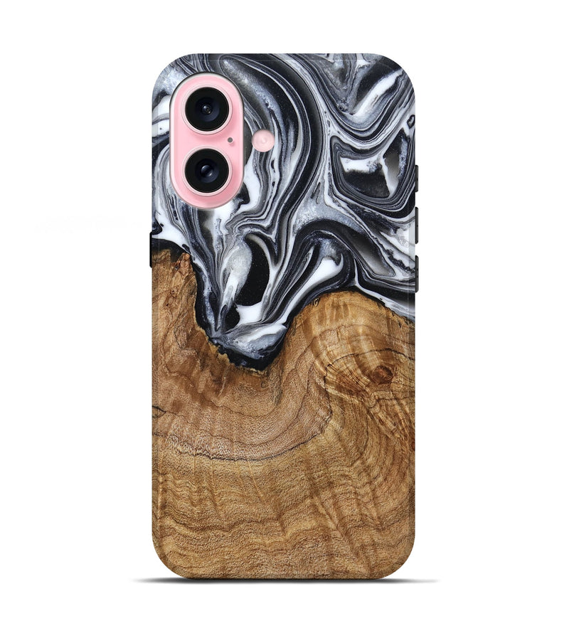 iPhone 17 Wood Live Edge Phone Case - Ross (Black & White, 791259)
