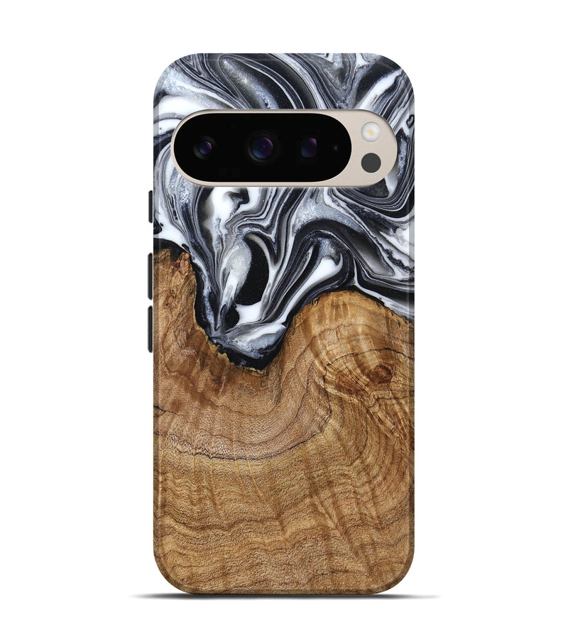 Pixel 10 Pro Wood Live Edge Phone Case - Ross (Black & White, 791259)