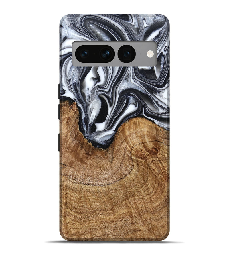 Pixel 7 Pro Wood Live Edge Phone Case - Ross (Black & White, 791259)