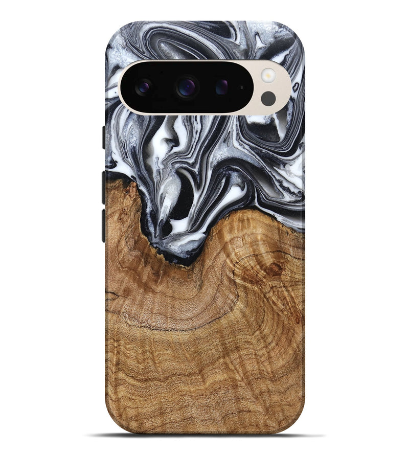 Pixel 9 Pro XL Wood Live Edge Phone Case - Ross (Black & White, 791259)